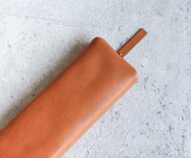 High quality leather pen bags handmade vegetable tanned leather cowhide bag  - Shop xiangfengshougong Pencil Cases - Pinkoi