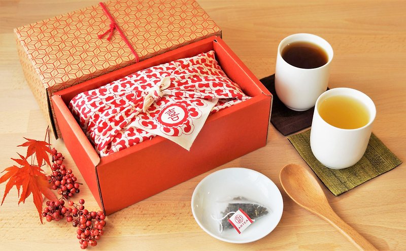 (Hi) 2 boutique tea gift box / hand-made hand-made Taiwanese tea (original three-dimensional tea bag 3gX20) ARTEA thousand fun - ชา - วัสดุอื่นๆ สีแดง