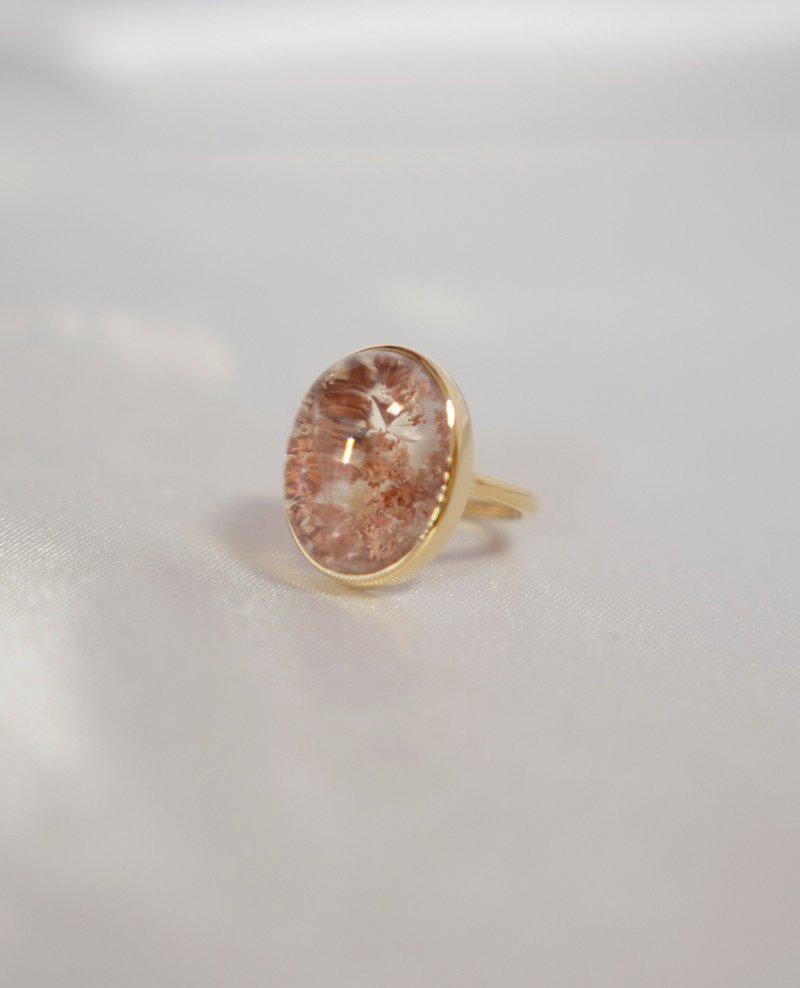 K18 Red Garden Quartz Ring - 戒指 - 其他金屬 金色