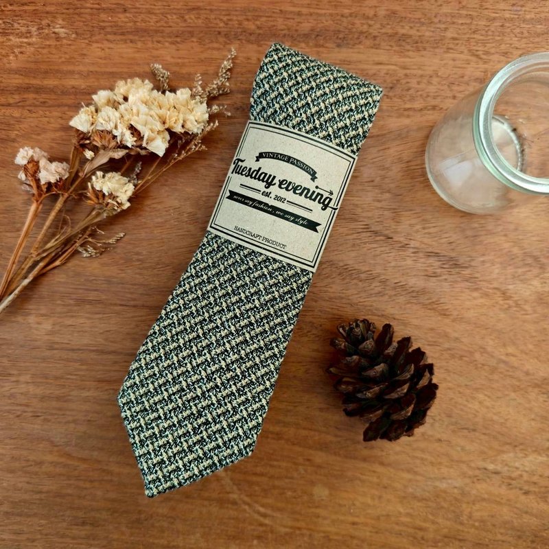Necktie Vanilla Noir Tweed (Black, Vanilla) - 領帶/領帶夾 - 其他材質 多色