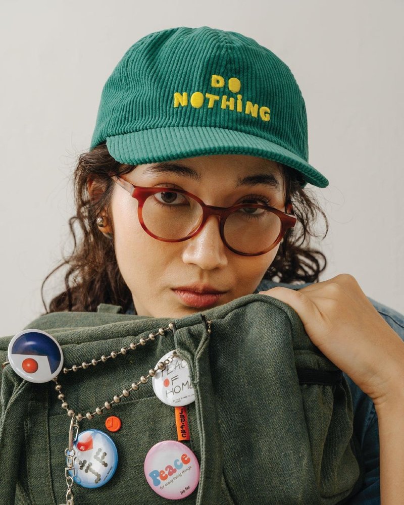 DO NOTHING cap Green - 帽子 - 棉．麻 綠色