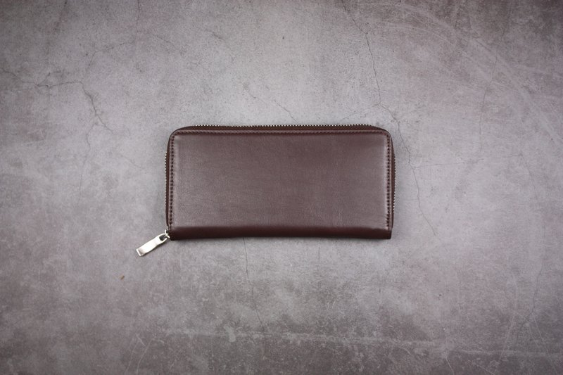 Monteverde Nappa leather long clip in wood tone - Wallets - Genuine Leather Brown