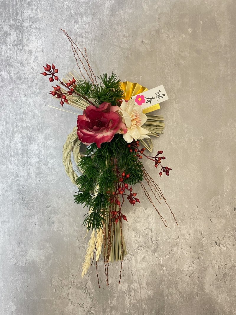 【現貨】新春日式注連繩/小雙環款/新年花禮/索拉花/永生花 - 乾燥花/永生花 - 植物．花 