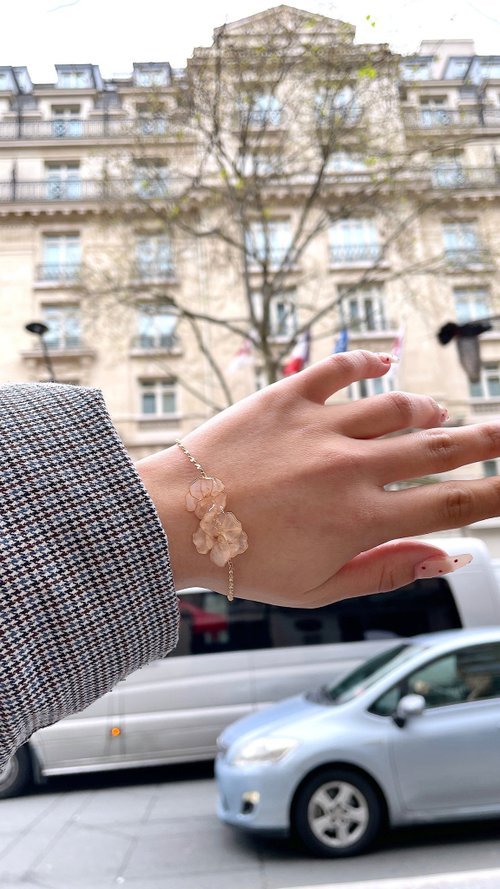 Swhisper Jewellery 耳語 頂級團寵玫瑰金天然珍珠樹脂招桃花手鍊