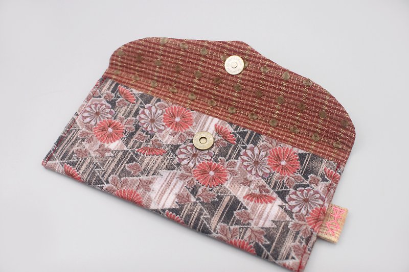 平安紅包-復古小紅花日本古布,紅包袋,存摺,手機,小經書 - 其他 - 棉．麻 紅色