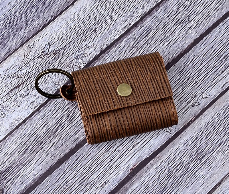 U6.JP6 handmade leather goods-pure handmade imported cowhide-simple coin purse - Coin Purses - Genuine Leather Brown