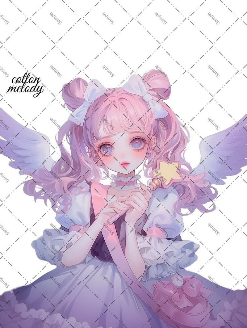 original sticker no.1944 人物ステッカー オリジナルステッカー オリジナル人物ステッカー 装飾ステッカー cotton melody - 貼紙 - 紙 