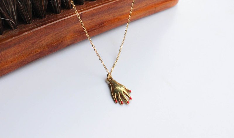 Little Hand - Pendant - Necklaces - Copper & Brass Gold