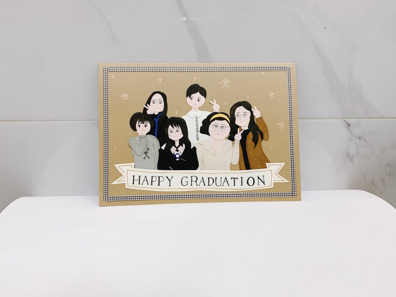 [Customized model] Forever picture graduation card (please discuss before placing an order) - การ์ด/โปสการ์ด - กระดาษ สีกากี