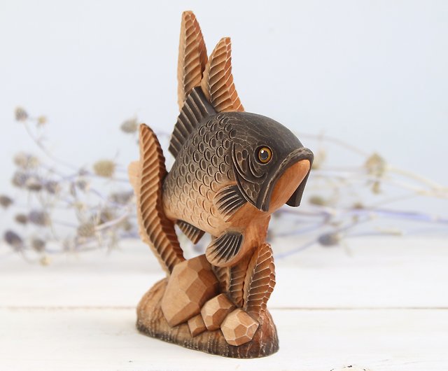 魚 鯉 花器 金属 オブジェ 置物 インテリア 工芸品 美術品 A1124 - 置物