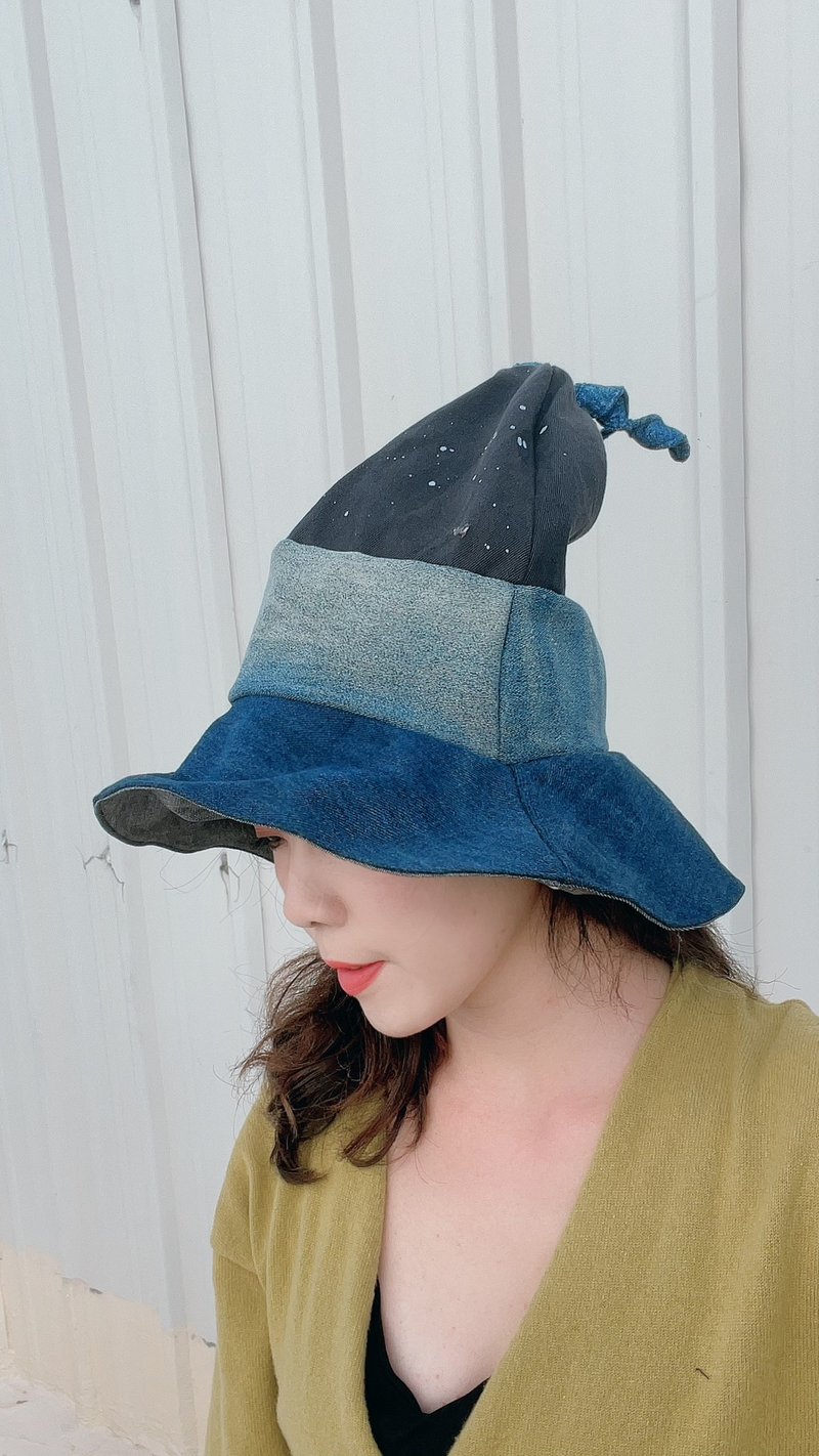 Handmade denim stitching elf cowboy hat - Hats & Caps - Cotton & Hemp 