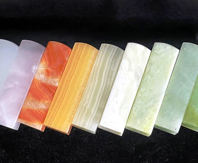 玉玉印鑑】天然岫玉印鑑 結婚ペア印鑑シリーズ - ショップ cookie7668