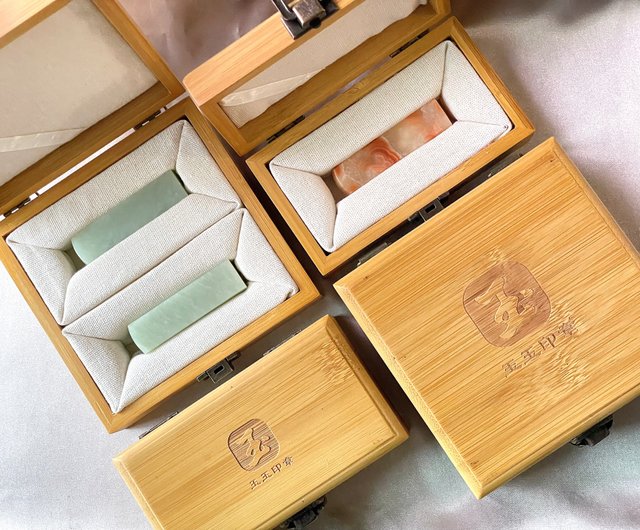 玉玉印鑑】天然岫玉印鑑 結婚ペア印鑑シリーズ - ショップ cookie7668