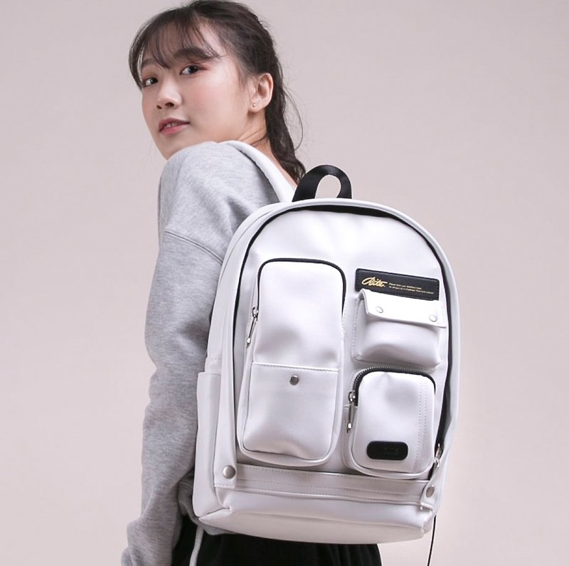 2018 Twin Series - Fantasy Scarecrow Bag - Leather White - Backpacks - Genuine Leather White