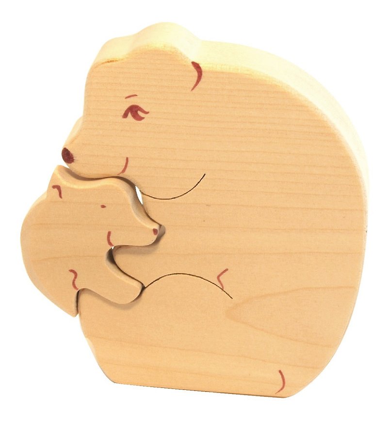 Russian Building Blocks - Beech Fairy - Family Series: Bear and Bear Mother - Kids' Toys - Wood Red