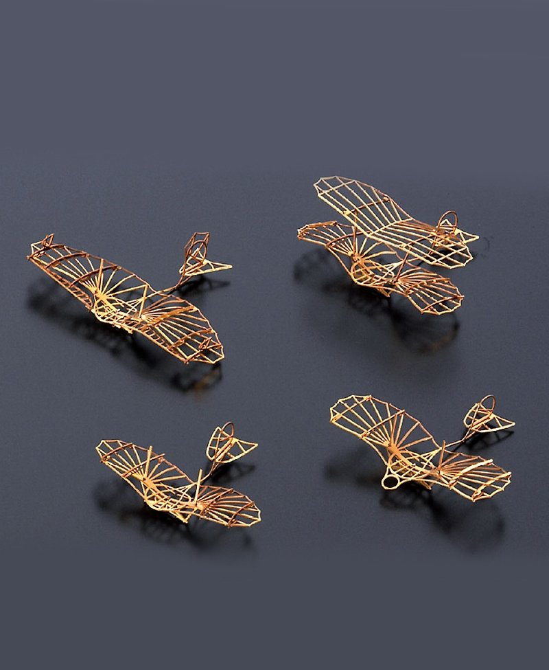Japan Aerobase Metal Model Assembled Aircraft-LS-2 Asuka-shaped glider model four-piece set - Other - Other Metals Brown