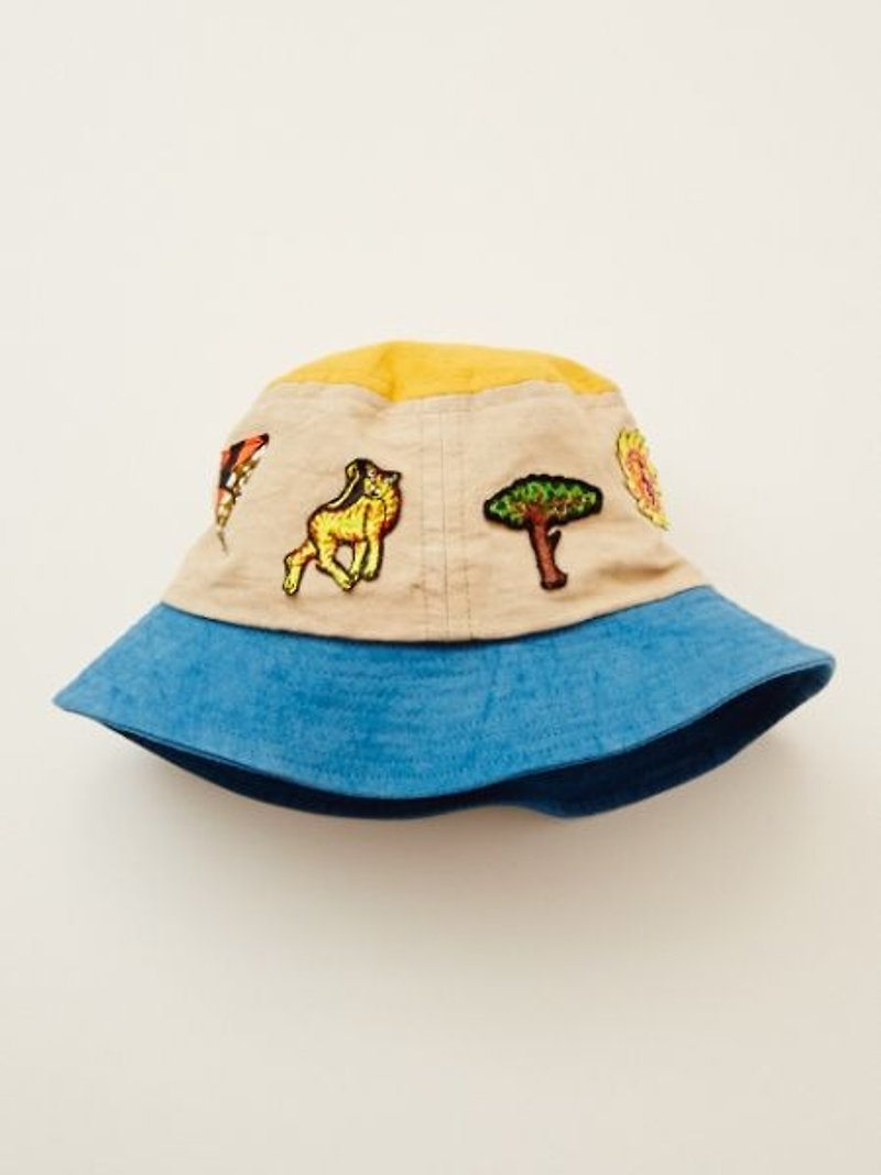 【Pre-order】 ✱ stitching embroidery patch fisherman hat ✱ (3 color) - Hats & Caps - Cotton & Hemp Multicolor