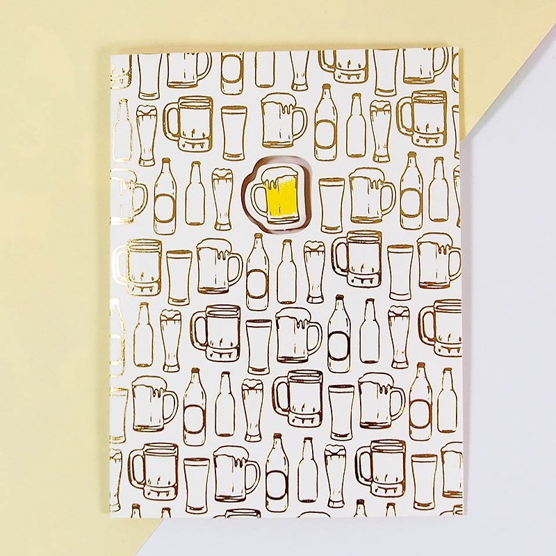 Bronzing small three-dimensional beer card [Hallmark-card multi-purpose] - Cards & Postcards - Paper Yellow