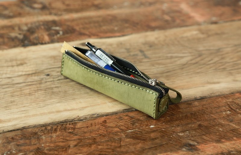 Handstitched Pencil Case, Minimalist Pencil case - กล่องดินสอ/ถุงดินสอ - หนังแท้ 