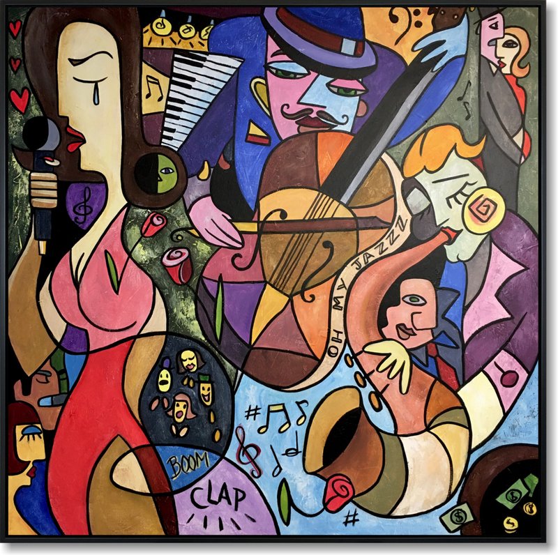 Large Abstract Colorful Figurative Paintings On Canvas Original Luxury Painting - 壁貼/牆壁裝飾 - 壓克力 多色