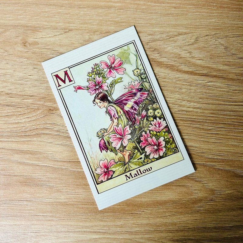 花仙子 字母系列 經典明信片 - Mallow/ 錦葵 - 卡片/明信片 - 紙 