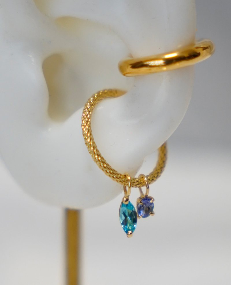 SV Birthstone Earcuff Ring - 戒指 - 其他金屬 多色