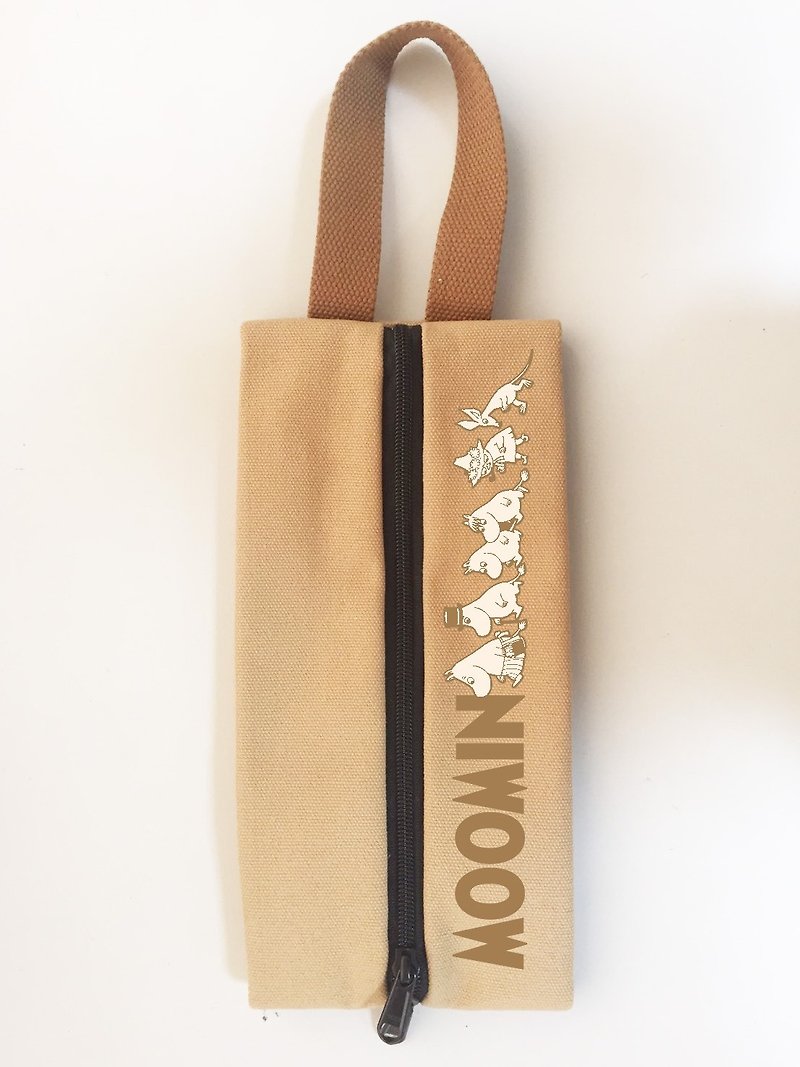 Moomin授權-多功能面紙包(卡其) - 面紙盒 - 棉．麻 咖啡色