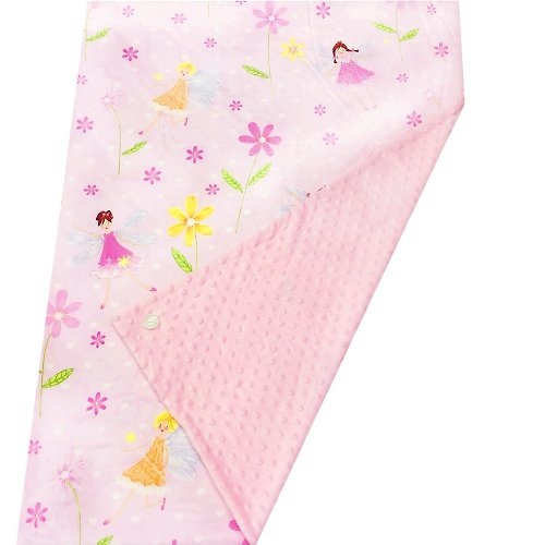 Cutie Bella 美好生活精品館 Minky多功能 點點顆粒 攜帶毯嬰兒毯冷氣毯被 粉色-精靈