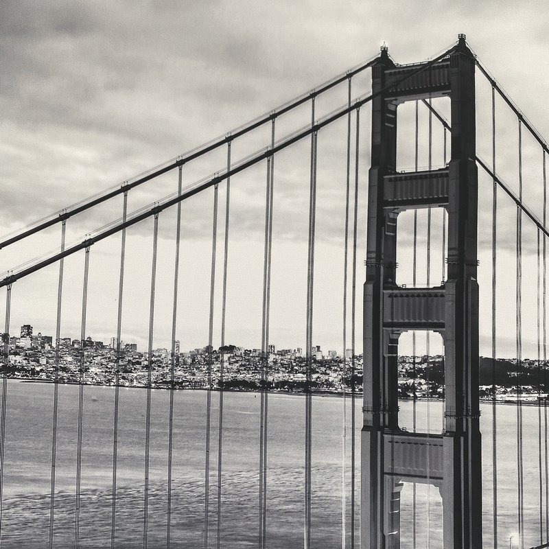 [Special offer for small imperfections] [Refurbished] San Francisco – Golden Gate Bridge – black and white photography and hanging paintings/home - โปสเตอร์ - ผ้าฝ้าย/ผ้าลินิน หลากหลายสี