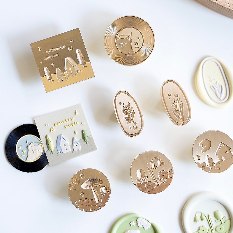 Wax stamp- record flower series - Stamps & Stamp Pads - Copper & Brass 