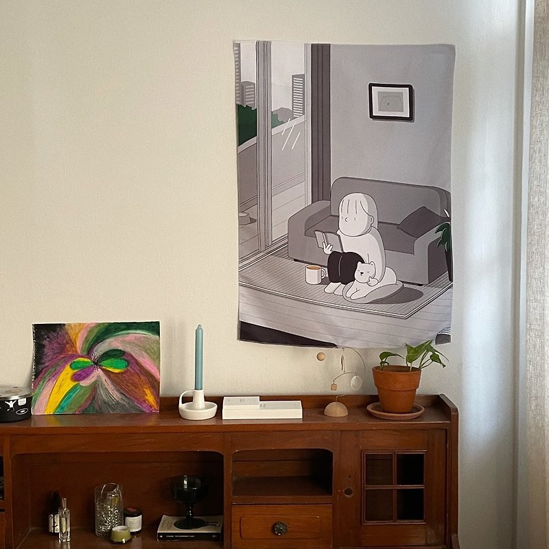 ファブリックポスター-あなたは私のルームメイトです - ポスター・絵 - コットン・麻 多色