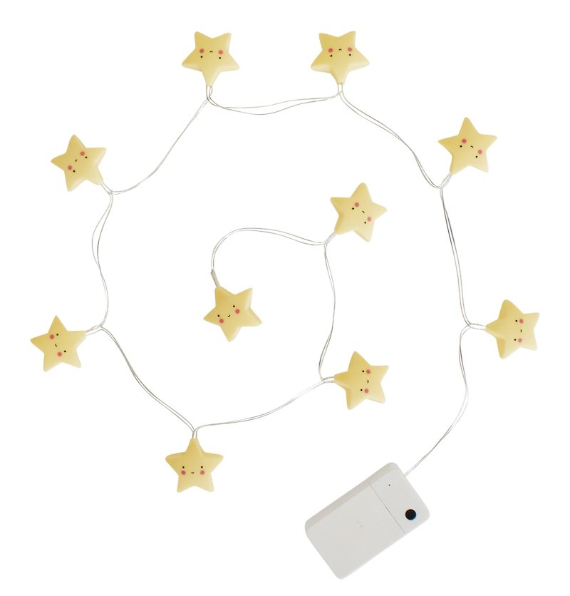 Netherlands | a Little Lovely Company ❤ Nordic habilitation pink yellow star LED light string / length 1.1M - Lighting - Plastic Yellow