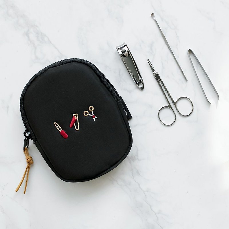 2NUL Nail Manicure Set Zipper Bag - Trendy Black, TNL85502 - อื่นๆ - เส้นใยสังเคราะห์ สีดำ