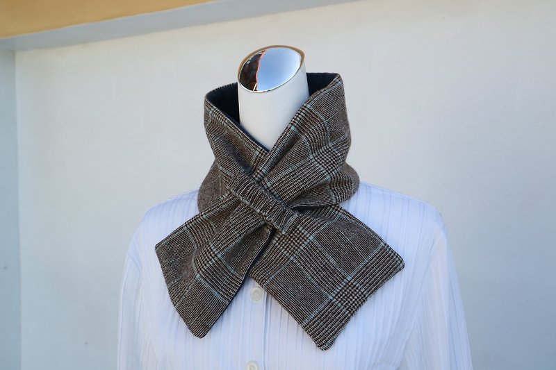 調節可能なショートスカーフスカーフ子供用に適した暖かいビブ両面2色大人*SK* - マフラー・ストール - ウール 多色