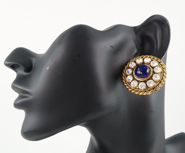 CHANEL イヤリング 金属 樹脂 ラインストーン CHANEL シャネル イヤリング ココマーク 金属素材xライン