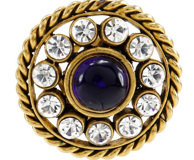 CHANEL イヤリング 金属 樹脂 ラインストーン 日本直送】シャネル CHANEL イヤリング 金メッキ × ライン