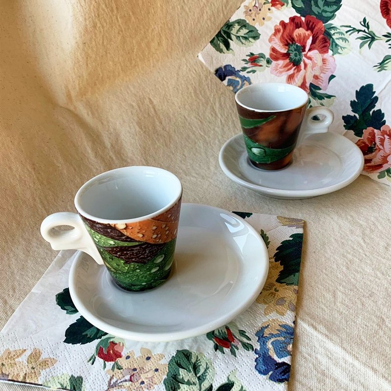 義大利 A d'ANCAP Modello 卡拉拉咖啡精品陶瓷咖啡杯盤組I 絕版 - 咖啡杯/馬克杯 - 瓷 咖啡色