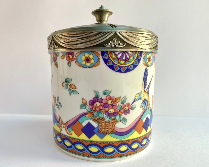 復古瓷質餅乾桶罐花卉餅乾罐 Seltmann Weiden 德國 - 花瓶/花器 - 瓷 多色