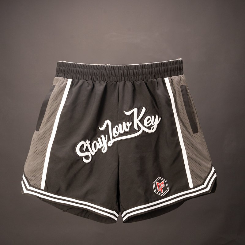 NEW-MT X STAYLOWKEY Sports Shorts - กางเกงวอร์มผู้หญิง - ผ้าฝ้าย/ผ้าลินิน สีดำ