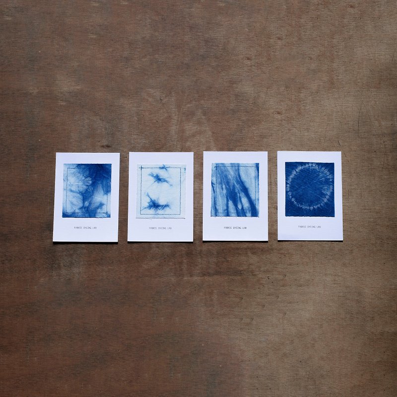 Fabric Dyeing Lab Series-Postcard Set (Four Entry) Limited Dyeing Products - การ์ด/โปสการ์ด - ผ้าฝ้าย/ผ้าลินิน สีน้ำเงิน