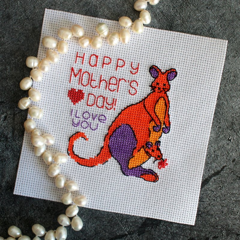 Mother's Day cross stitch pattern PDF, easy and quick cross stitch pattern - 其他數位商品 - 其他材質 