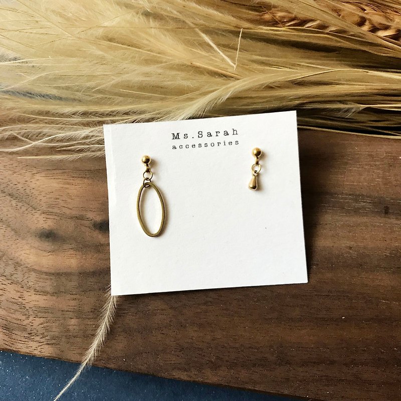 Have Bronze earrings _ (folder can be changed) - ต่างหู - ทองแดงทองเหลือง สีทอง
