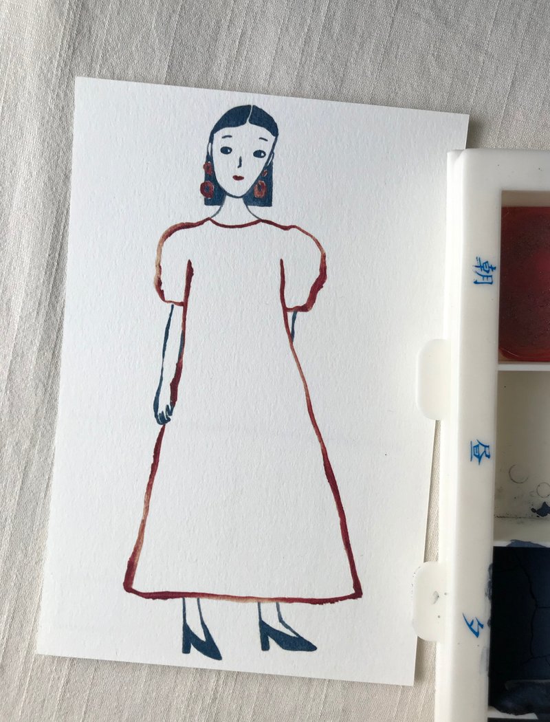 Muddy Girl Postcard - 卡片/明信片 - 紙 白色