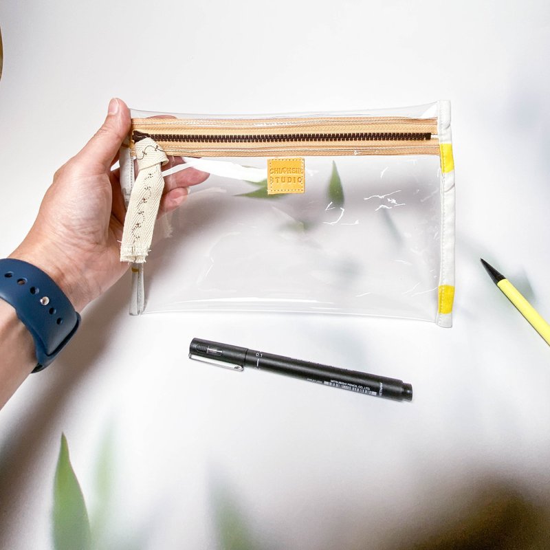 試験の必需品 / 透明ペンケース / 収納ポーチ - ポーチ - プラスチック イエロー