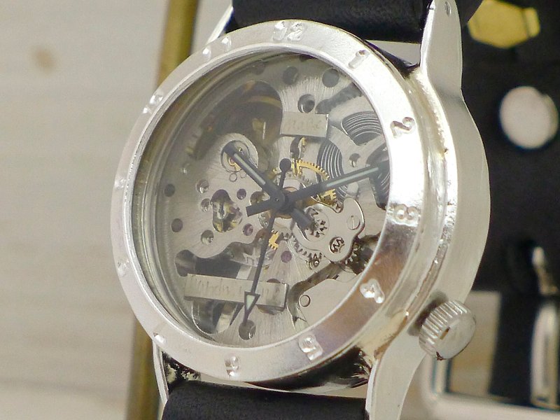 SHW027 アラビアベゼル 手巻きSilver925 Men's 32mm 手作り腕時計 (SHW027アラビア) - 腕時計 - スターリングシルバー シルバー