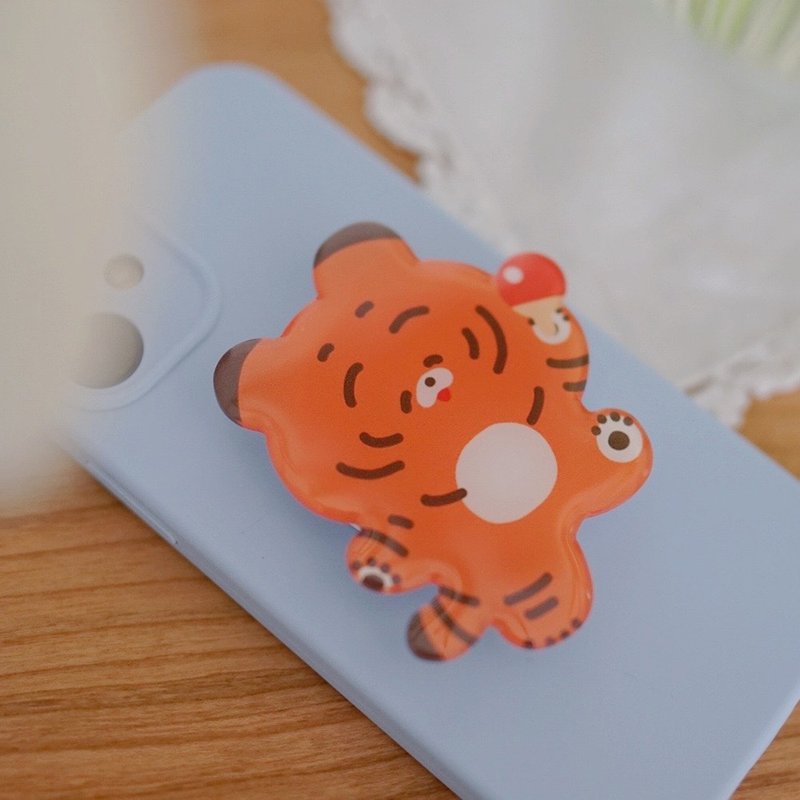 Big Tiger Pawpaw - Ping Pong Airbag Phone Holder - Other - Acrylic Orange