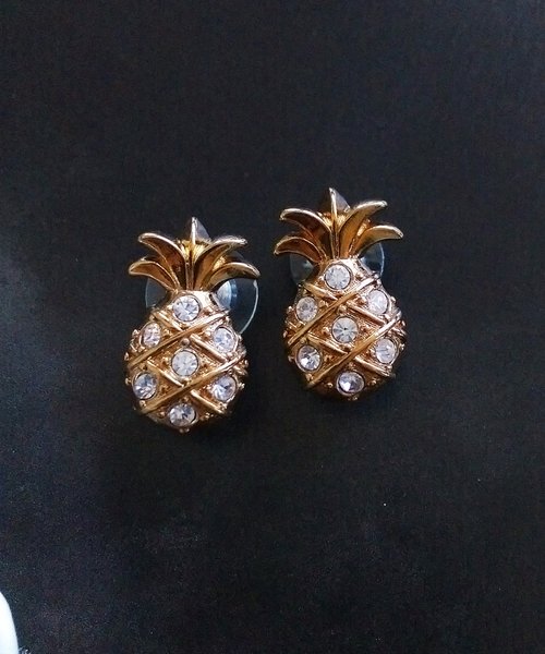 老時光角落 Vintage Jewelry 西洋古董飾品 AVON 小鳳梨 小波羅 針式耳環