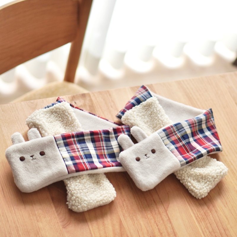 Rabbit Kids Scarf - เสื้อโค้ด - ขนแกะ ขาว