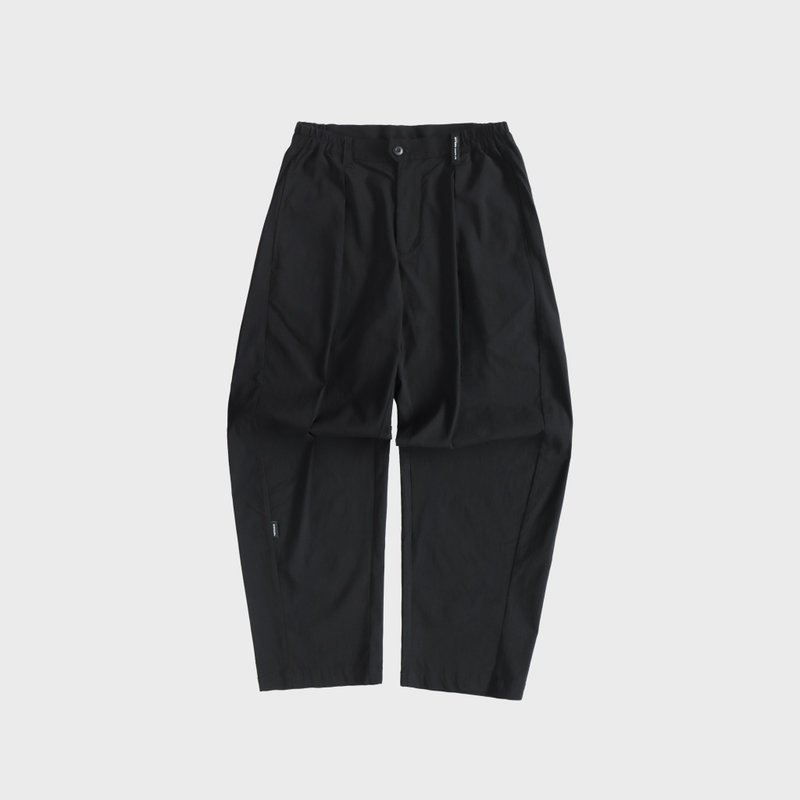 DYCTEAM - RAYON Nylon 微皺肌理紋機能_弧形全長褲 - 男長褲/休閒褲 - 其他材質 黑色