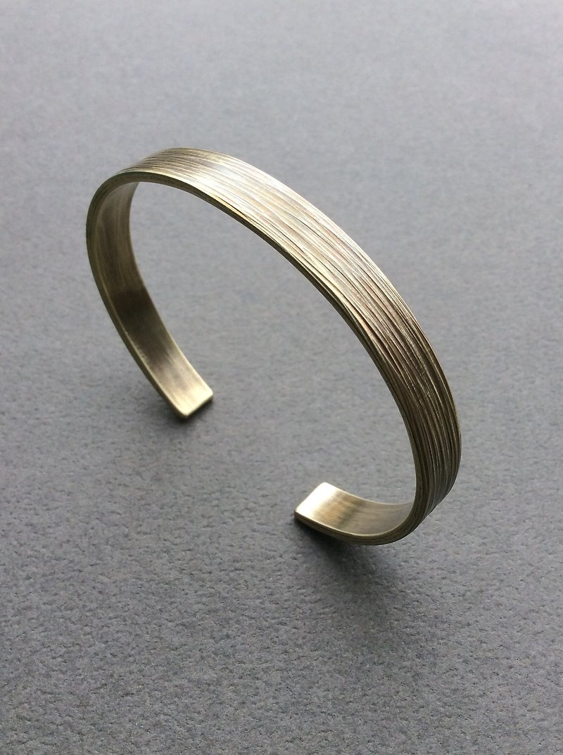 Mao Mao 10mm wide version feel forged Bronze bracelet - Bracelets - Copper & Brass Gold